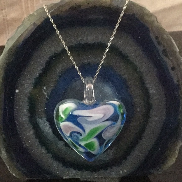 Vtg18”(1980’s)14KSolidWhiteGold Ncklace W/HrtPendt - Picture 5 of 8